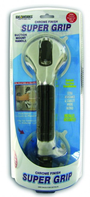 "Super Grip Suction Handle, 11-4/6"" x 3-9/10"" x 3-1/2"", Chrome"