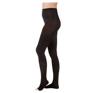 Juzo Soft Pantyhose, 20-30, Petite, Open Toe, Black, Size 1
