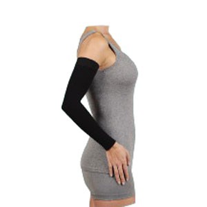 Juzo Arm Sleeve, 30-40 mmHg, Regular, Silicone Border, Size 1, Black