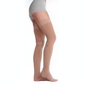 Thigh High,30-40,Regl,Sil Brdr,O/Toe,Size 3,Beige