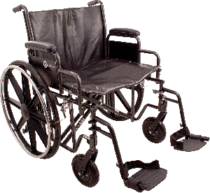 "K7-Lite Wheelchair with Removable Desk Arms and Swing-Away Footrests, 22"" x 18"""