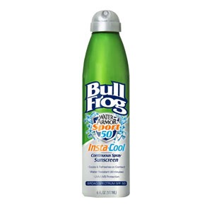 BullFrog Water Armor Sport InstaCool Spray SPF 50, 6 oz.