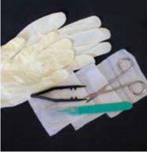 Debridement Kit with Scissor, Scalpel and Gloves