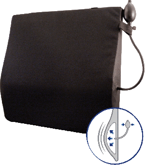"Avir Wheelchair Back Cushion with Adjustable Lumbar Support, 20"""