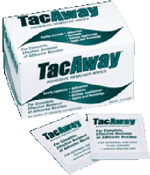 Tacaway Adhesive Remover Wipe, Non-Acetone, 50/Box