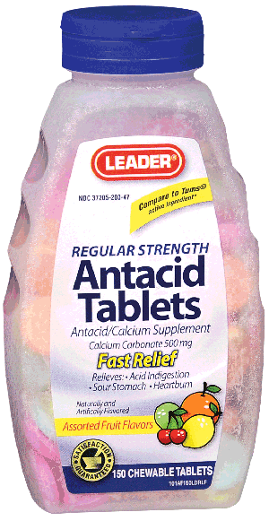 Leader Antacid Chewable Fruit Tablets (150 Count)
