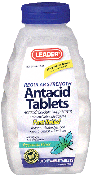 Leader Antacid Chewable Peppermint Tablets (150 Count)