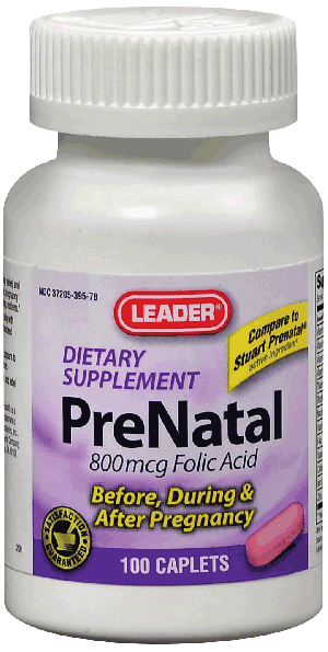 Leader Prenatal Vitamins Caplets (100 Count)