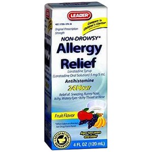 Leader Children's Allergy Relief Fruit Flavor Syrup, 4 oz.