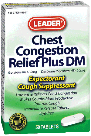 Leader Guaifenesin DM Tablets 400 mg (50 Count)