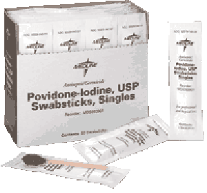Povidone Iodine 10% USP Swabstick (3/Pk)