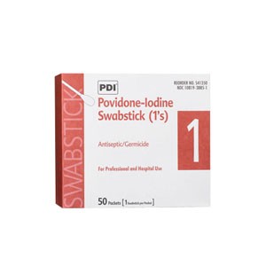 "PVP Iodine Prep Swabstick, 2-3/4"" x 5-3/4"""