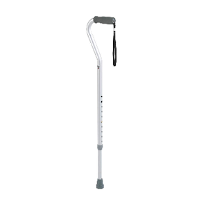 Offset Aluminum Cane, Silver