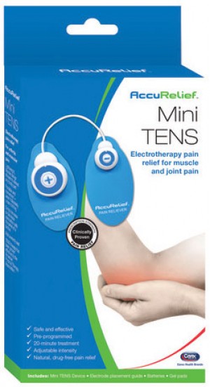 AccuRelief Electrotherapy Pain Relief Mini TENS Unit, Single Channel
