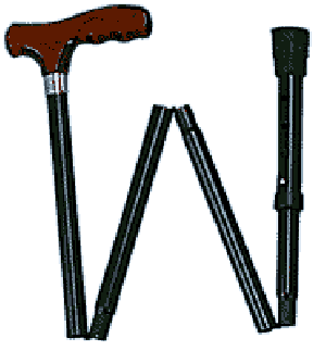 Adj. Bronze Folding Cane w/York Handle, Each