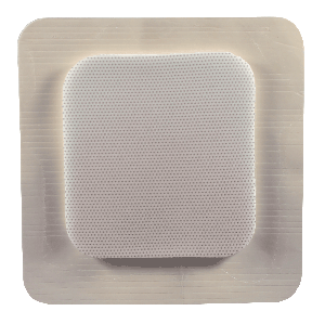 "MediPlus-Comfort Foam Border Ag Island Sacral Dressing, 8.7"" x 8.7"", Pad Size 5.0"" x 5.7"""