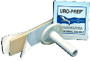 "Uro-Con Texas-Style Male External Catheter with 2"" Tube, Urofoam-2 and Uro-Prep, Large 35 mm"