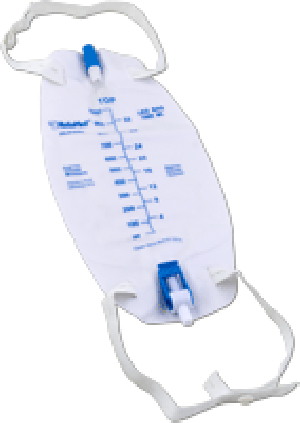 Cardinal Health Premium Flocked Back Leg Bag with Flip Valve, 1,000 mL