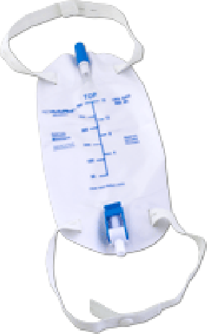 Cardinal Health Premium Flocked Back Leg Bag with Flip Valve, 500 mL
