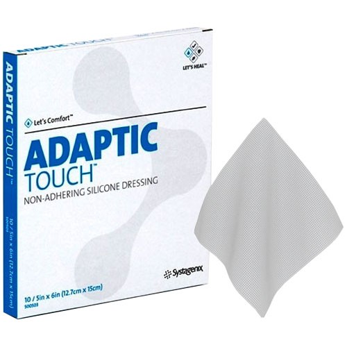 "ADAPTIC Touch Non-Adhering Silicone Dressing, 5"" x 6"""