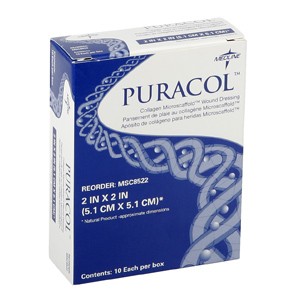 "Puracol Collagen Dressing 2"" x 2"", Sterile"