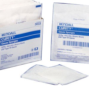 "Curity Sterile Gauze Sponge 4"" x 4"" 12 ply"