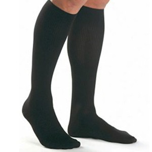 Men's Knee-High Ribbed Compression Socks Large, Black