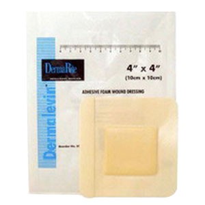 "DermaLevin Adhesive Foam Dressing 4"" x 4"""