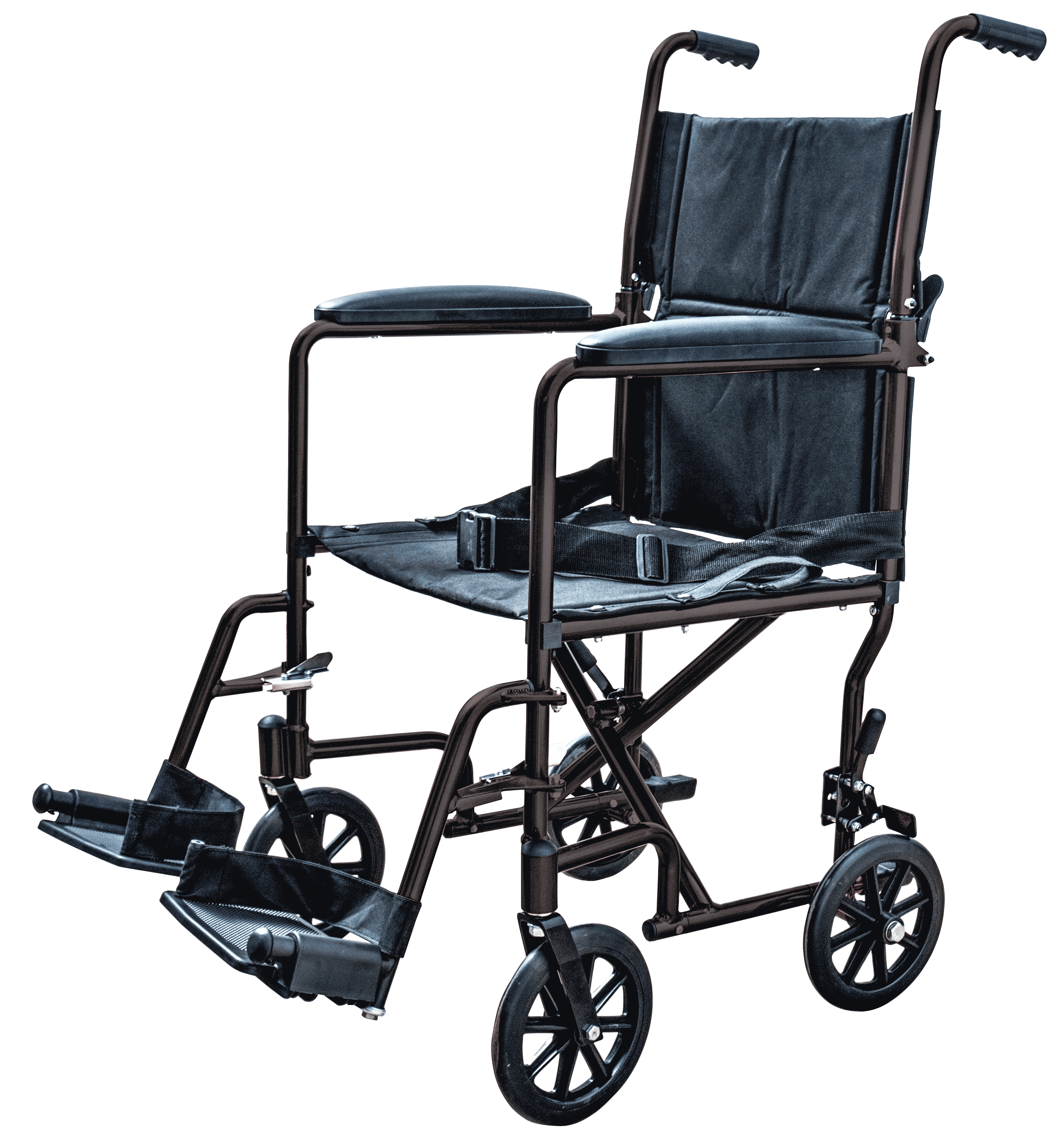 "Transport Chair with Swing Away Foot Rest 19"" Width, Aluminum, Black"