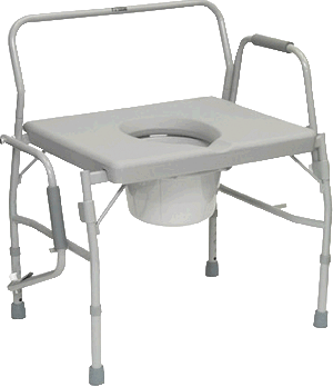 "Bariatric Drop Arm Commode for Easy Transfer, 27-1/2"" x 18-1/2"" Seat"