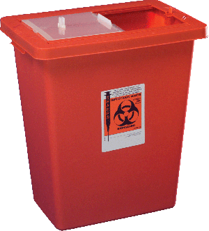 SharpSafety Sharps Container with Sliding and Sealing Gasket Lid 8 Gallon