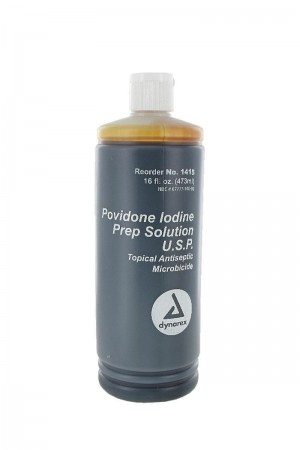 Povidone Iodine Prep Solution 10% USP, 16 oz. Bottle