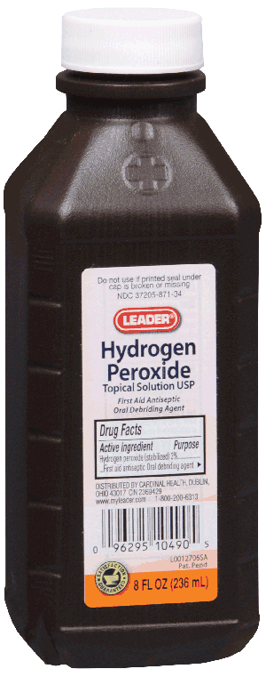 Leader Hydrogen Peroxide 3% Solution, 8 oz.